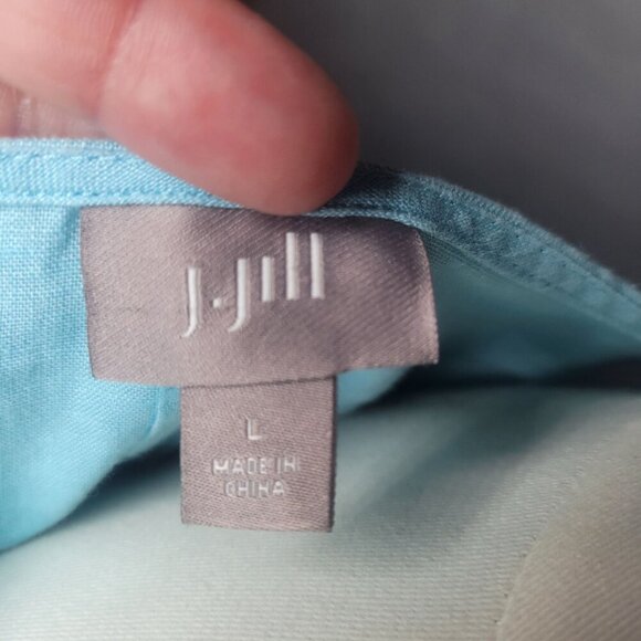 J. Jill Women Light Blue Sleeveless Lightweight Casual 100% Linen Dress Size L - Picture 4 of 9